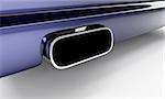 sporting muffler of dark blue car