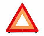 Car emergency sign isolated with clipping path over white