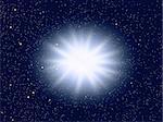 Explosion of the big star in space