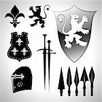 heraldic set, this illustration may be usefull as designer work.