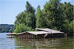 Old cane cottage flooded to the roof