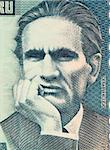 Cesar Vallejo on 10000 Indis 1988 Banknote from Peru. Famous Peruvian poet.