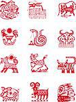 Chinese ancient zodiac animal year symbol