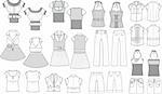 fashion item outline drawing