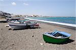 Fishing  boats on the beach of Puerto Lajas, Fuerteventura Spain