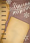 Christmas vintage background. Old paper on a sacking.