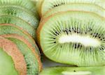 green kiwi slice close up