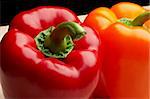 Close-up of red and orange bell peppers