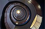 looking upwards in a beautiful old spiral staircase