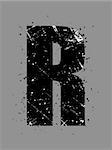 large grunge letter R