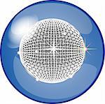 illustration of a button with disco ball