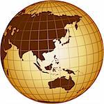 illustration of a globe australia and asia