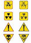 Vector graphic sign warning of radiation. Prohibitory sign