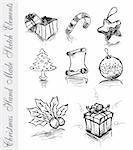 Christmas Hand Made Sketch Icons