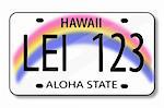 Vector illustration of a license plate from Hawaii.