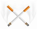 ctross of cigarettes - danger of smoking concept - vector illustration