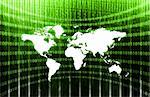 Global Business System on a Green Background