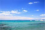 Portokali beach, Halkidiki, Greece with Athos mount on background