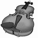 Violin Engraving, non-photorealisic render