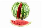 Ripe watermelon isolated on white background