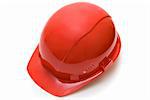 Red helmet isolated on white background