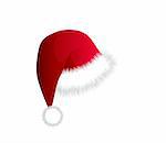 Red Christmas hat isolated on white background, vector ilustration
