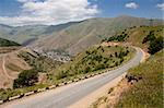 Mountain view, empty route, view in Armenia