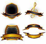 Set of black vector emblems and banners. Isolated on white. EPS 8, AI, JPEG