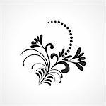background with stylish black floral pattern tattoo