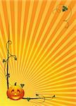 Abstract halloween background with  pumpkin, vector illustration