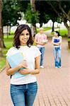 university students walking in campus