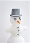 Snowman over white background