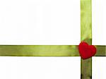 Green ribbon with red heart