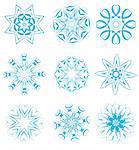 Vector illustration of  snowflakes  and stars set  for your Christmas design