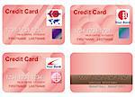 Design of a credit card. Three variants and underside. Vector art in EPS format. All cards organized in layers for usability. The text has been converted to paths, so no fonts are required.