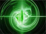 abstract glowing green energy burst design