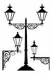 Vector illustration of street lamp, full scalable vector graphic included Eps v8.