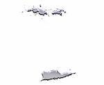 Virgin Islands 3d silver map isolated in white