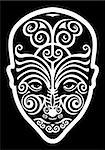 stylized maori face tattoo, vector format