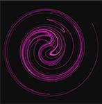 The motion of something purple spiraling or swirling on a black background.