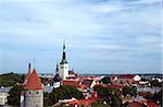 General view over the Old Town od Tallinn and the Baltic Sea