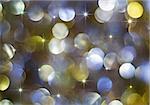 Christmas multicolored defocused lights with shining stars