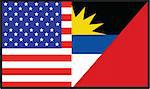 A flag that's half American and half Antigua Barbuda