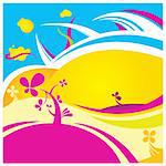 crazy color abstract flower vector background