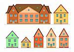 Houses set. Vector art in Adobe illustrator EPS format, compressed in a zip file. The different graphics are all on separate layers so they can easily be moved or edited individually. The document can be scaled to any size without loss of quality.