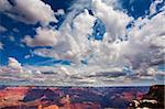 Sky with many clouds above the Grand Canyon