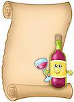 Cartoon wine list - color illustration.