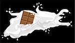 illustration of milk with chocolate