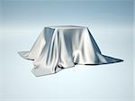 A box covered with a table cloth - 3d render