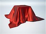 A box covered with a table cloth - 3d render